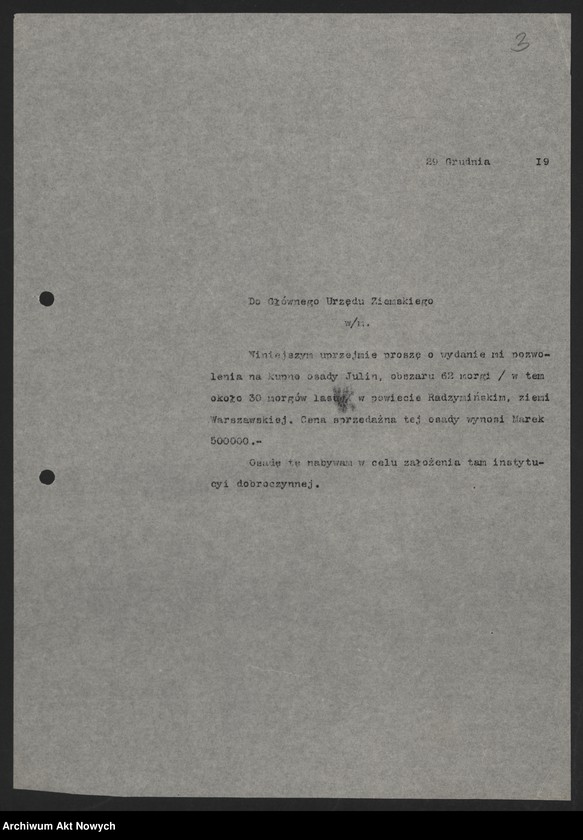 image.from.unit.number "Szkoła gospodarstwa domowego w Julinie. Odpis aktu kupna, wykazy wydatków, rachunki, fotografie, plany"