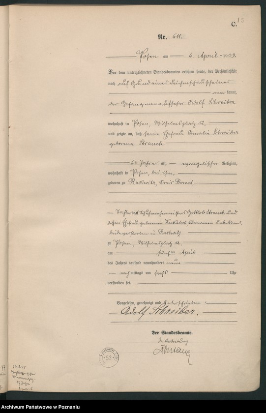 Obraz 17 z jednostki "Księga miejscowa zgonów tom II [Rejestr główny zgonów]"