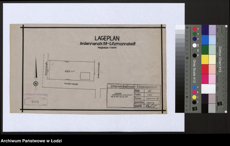 Obraz 1 z jednostki "Lageplan Ardennenstraße 38 - Litzmannstadt"