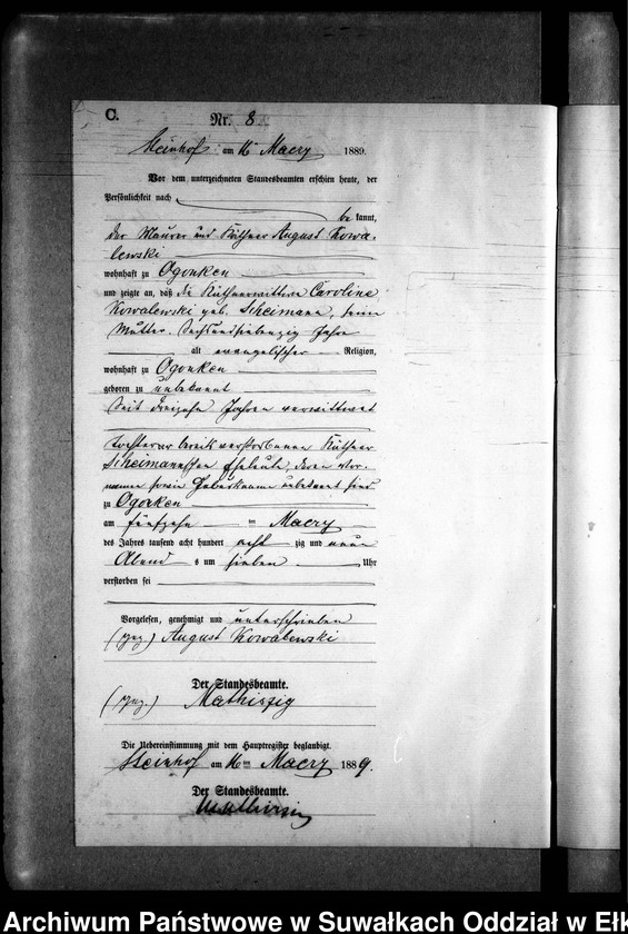 image.from.unit.number "Sterbe-Neben-Register des Preussischen Standes-Amtes Gr. Strengeln Kreis Angerburg"