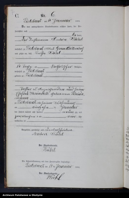 image.from.unit.number "Sterbe-Neben-Register Nr 1 - 66"