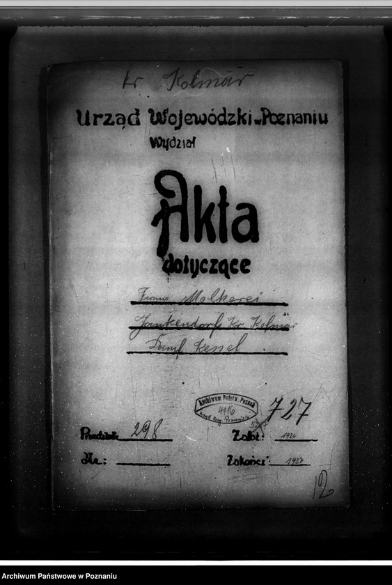 Obraz 4 z jednostki "Mleczarnia Spółdzielcza z ograniczoną odpowiedzialnością Sokołowo- Budzyńskie pow. chodzieski, zatwierdzenie kotła parowego"