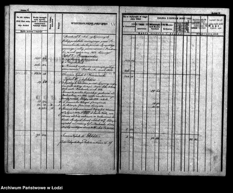 Obraz 9 z jednostki "Rachunek kasy ekonomicznej m. Łodzi za rok 1853"