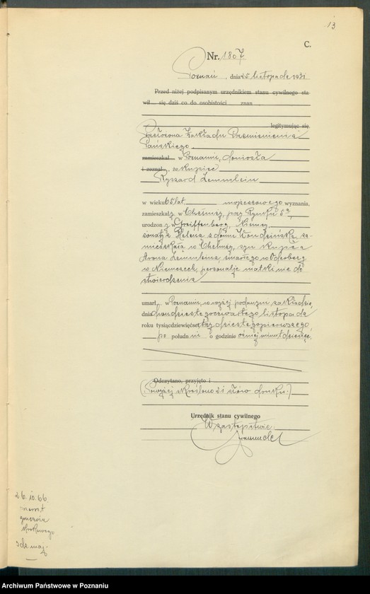 Obraz 15 z jednostki "Księga miejscowa zgonów tom IV [Rejestr główny zgonów]"