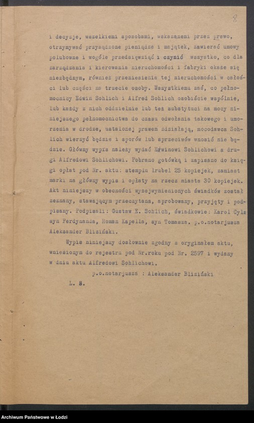 Obraz 10 z jednostki "Gustaw E. Sohlich – fabryka mydła i chemicznych przetworów"
