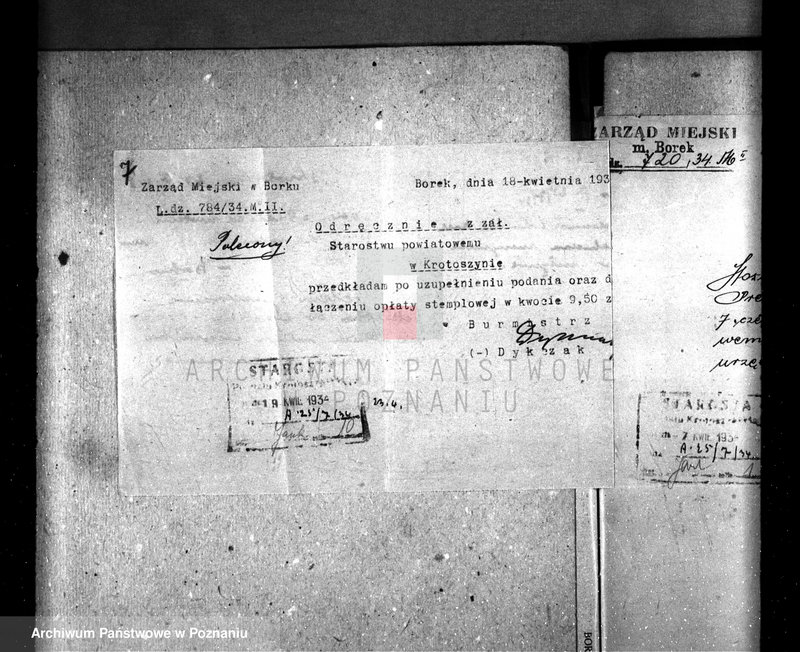 image.from.unit.number "Zatwierdzenie zakładu przemysłowego /młyna/ w Borku, pow. krotoszyński własność E. Sobańskiego"