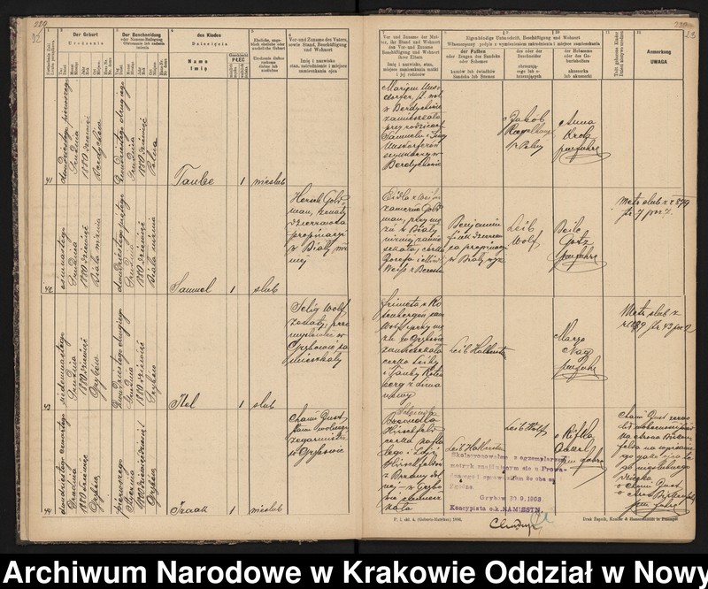 Obraz 14 z jednostki "[Księgi stanu cywilnego - urodzenia, małżeństwa, zgony]"
