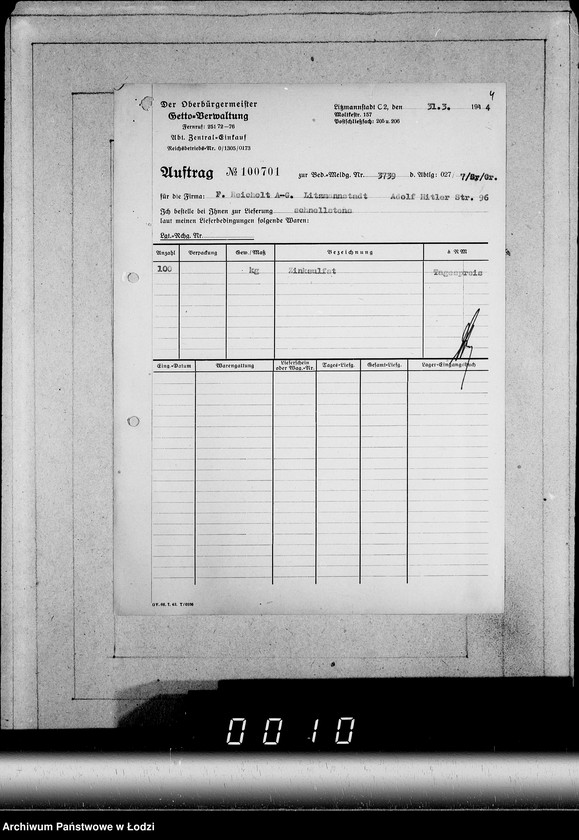 Obraz 8 z jednostki "Aufträge, Lieferscheinen und Rechnungen 100701-100791"