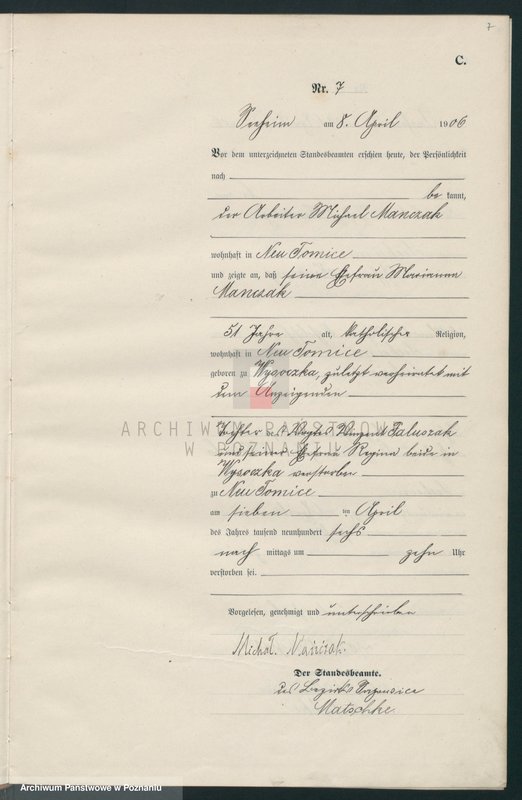 Obraz 10 z jednostki "Sterbe-Haupt-Register"