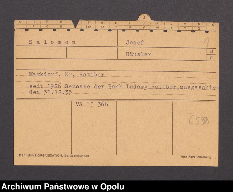 Obraz 3 z jednostki "[Salomon Josef, zam. Markowice]"