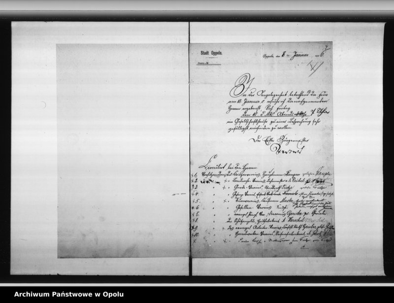 Obraz 6 z jednostki "Acta des Magistrats zu Oppeln betreffend 25 jährige Jubelfeier der Errichtung des deutschen Reiches"