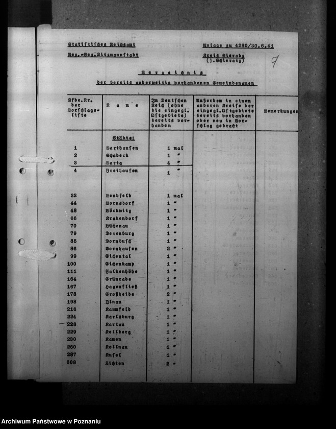 Obraz 11 z jednostki "Ortsnamenänderung - Kreis Sieradz"