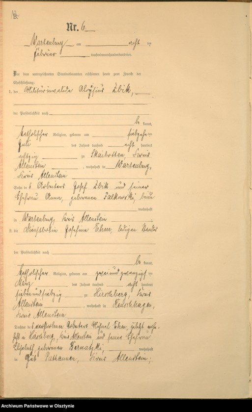 image.from.unit.number "Heiraths-Haupt-Register Nr 1 - 22"