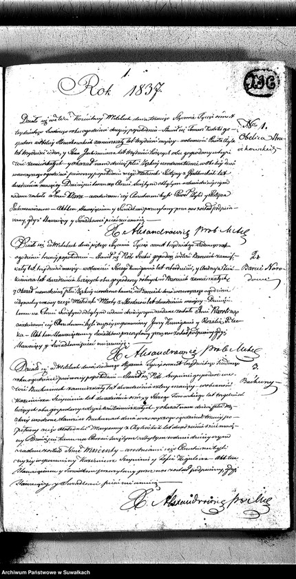image.from.unit.number "Księga Duplikat zwana Aktów Cywilnych Urodzenia, Małżeństw i Zeyscia z R-u 1837 Parafii Metelskiey"