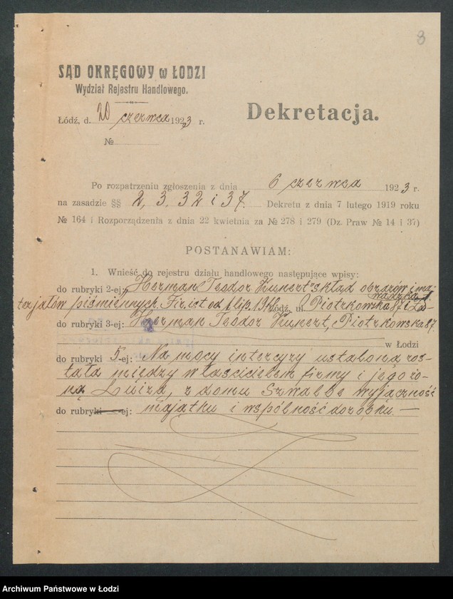 Obraz 10 z jednostki "Herman Teodor Kunert – skład obrazów i materiałów piśmiennych"