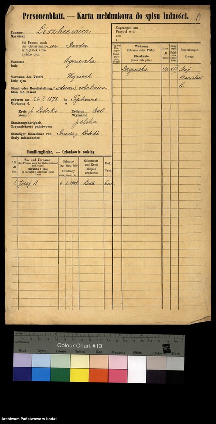 Obraz 3 z jednostki "[Spis ludności Łodzi] Liszkiewicz - Litke"