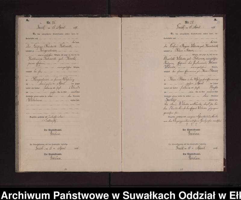 image.from.unit.number "Geburts-Neben-Register des Preussischen Standes-Amtes Gneist Kreis Loetzen"