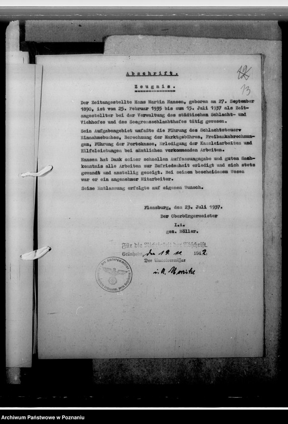 Obraz 17 z jednostki "Hansen, Hans- Martin - komisarz obwodowy"