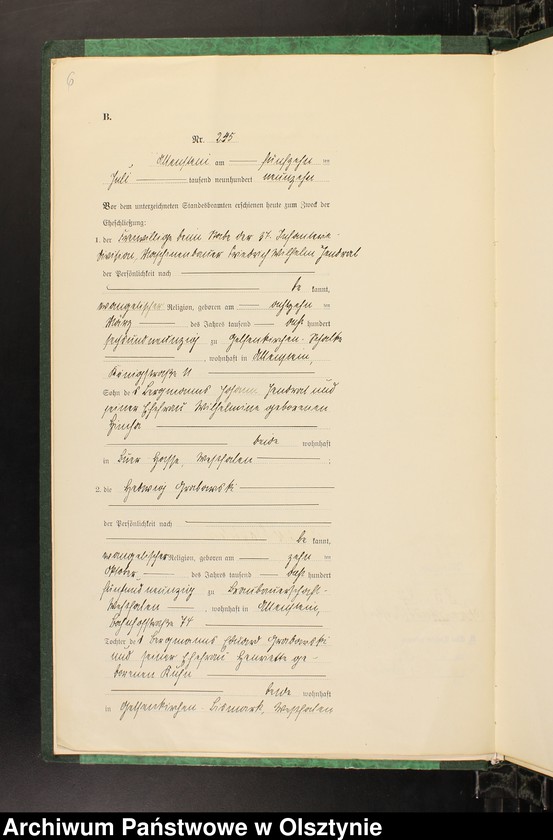 image.from.unit.number "Heirats-Haupt-Register Tom II, Nr 243-345"