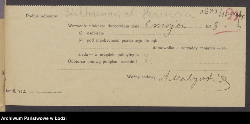 Obraz 5 z jednostki "Chaim Icko Stillerman, Zachariasz Herman- kupno i sprzedaż manufaktury"