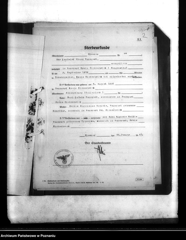 Obraz 6 z jednostki "Wykazy miejscowych Niemców, którzy zginęli w 1939 roku. Kreis Wongrowitz (Wągrowiec)"