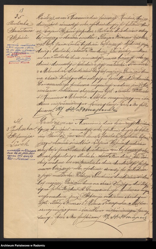 image.from.unit.number "[Duplikat akt urodzonych, zaślubionych i zmarłych parafii Rzeczniów za 1918 r.]"