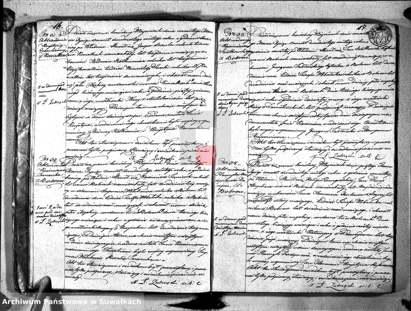 image.from.unit.number "Duplikat aktów urzędnika stanu cyvilnego względem urodzenia, małżeństwa i zeszłych parafii wieysieyskiey na rok 1826, tom I"
