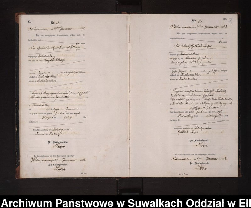 image.from.unit.number "Sterbe-Neben-Register des Preussischen Standes-Amtes Widminnen Kreis Loetzen [Tom I Nr 1-174]"