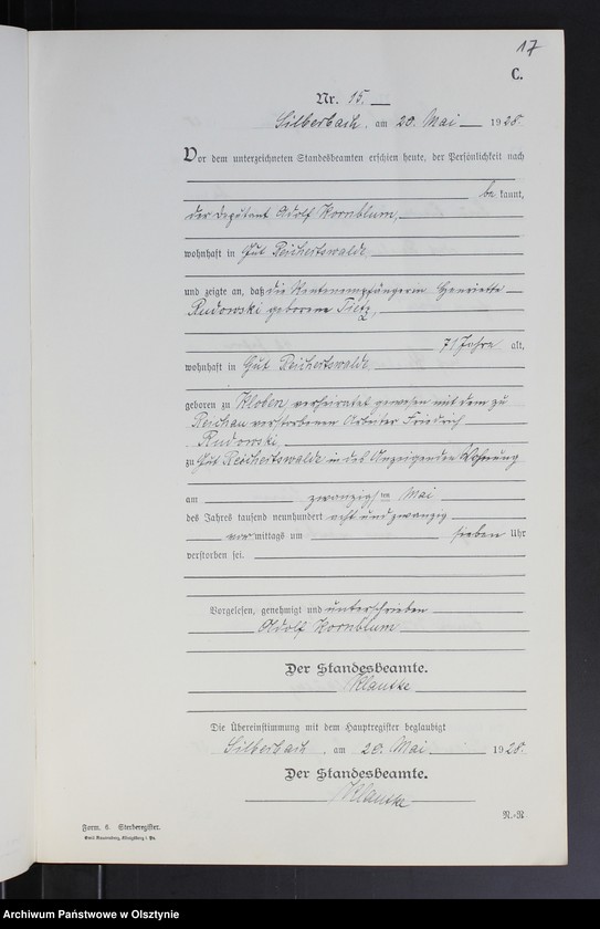 image.from.unit.number "Sterbe-Neben-Register Nr 1 - 28"