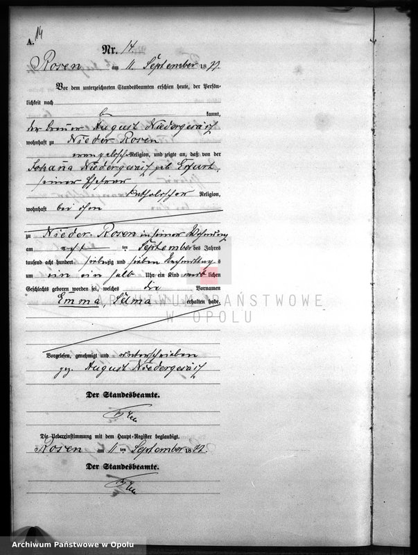 image.from.unit.number "Geburts-Neben-Register Standesamts Rosen pro 1877"
