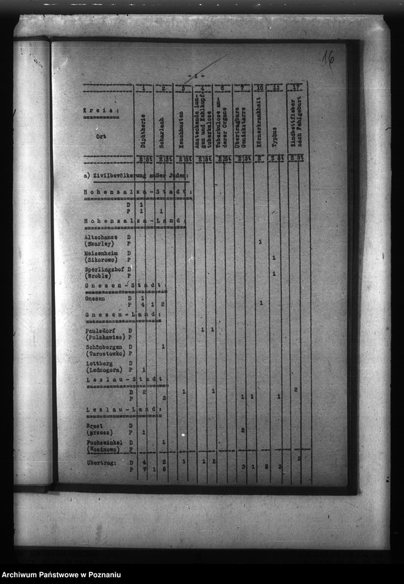 Obraz 20 z jednostki "Meldunki o chorobach zakaźnych w Kraju Warty"