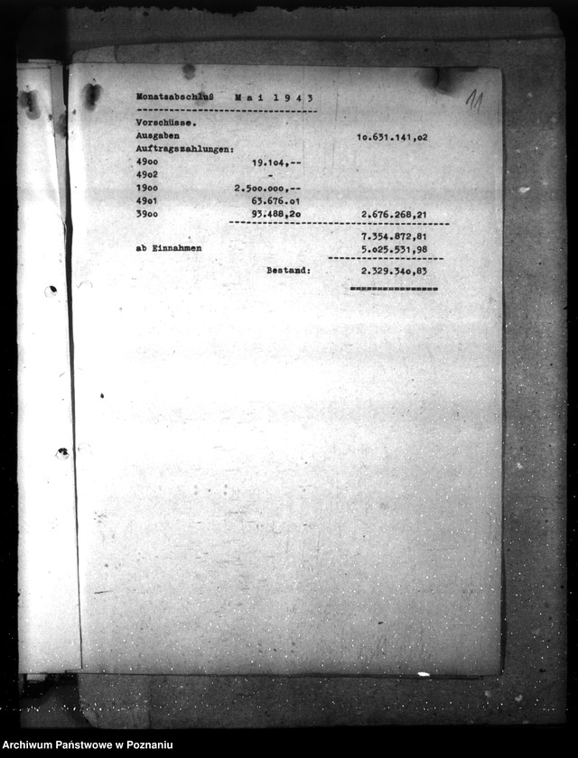 Obraz 15 z jednostki "Abschlussnachweisungen der Reichshauptkasse"