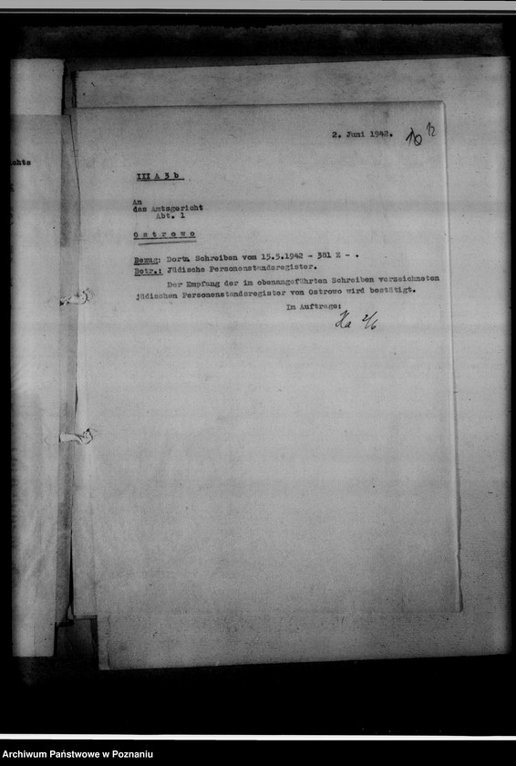 Obraz 16 z jednostki "Judenregister [powiat ostrowski]"