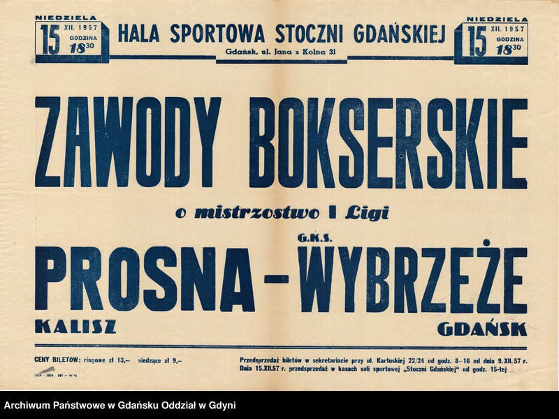 Obraz 12 z kolekcji "Afisze i plakaty wydarzeń sportowych organizowanych w Gdańsku w latach 50. i 60. XX w.111"