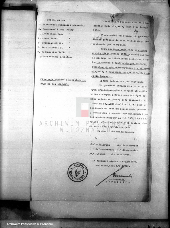 Obraz 19 z jednostki "Budżety i sprawy rachunkowe miasta Osieczny"