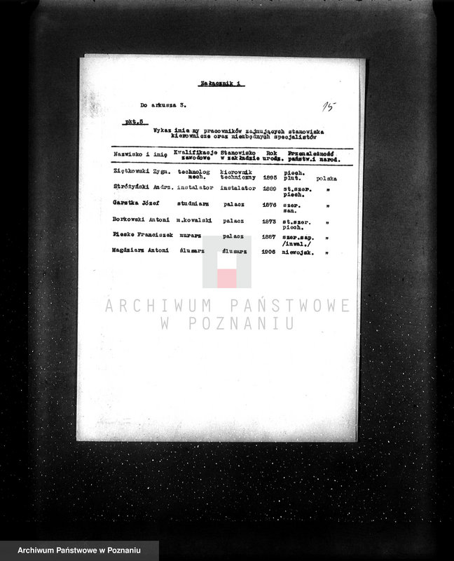 Obraz 19 z jednostki "Gazownia Miejska w Czarnkowie Kwestionariusze"