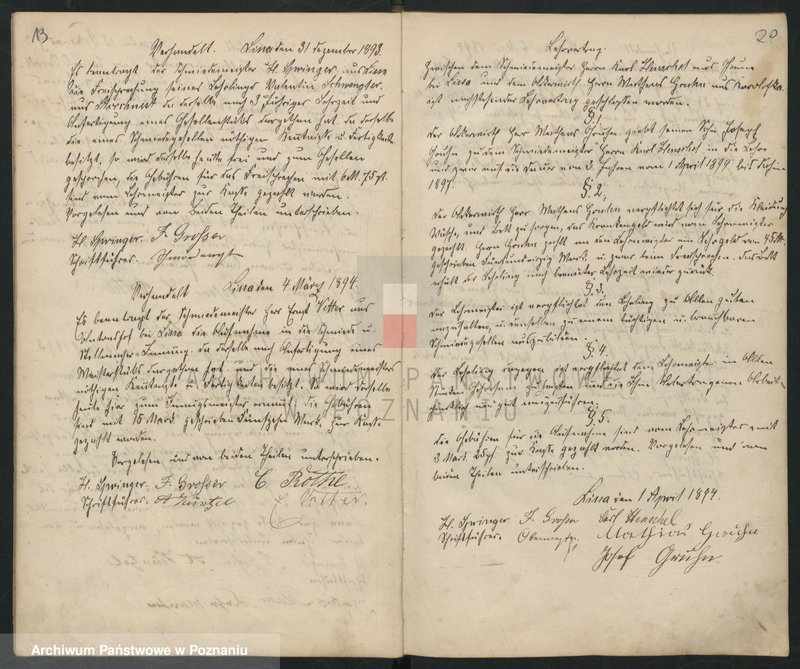 image.from.unit.number "Geschäftsbuch der Schmiede und Stellmacher Innung. [Protokolarz cechu - wpisy uczniów, zebrania kwartalne, itd.]"