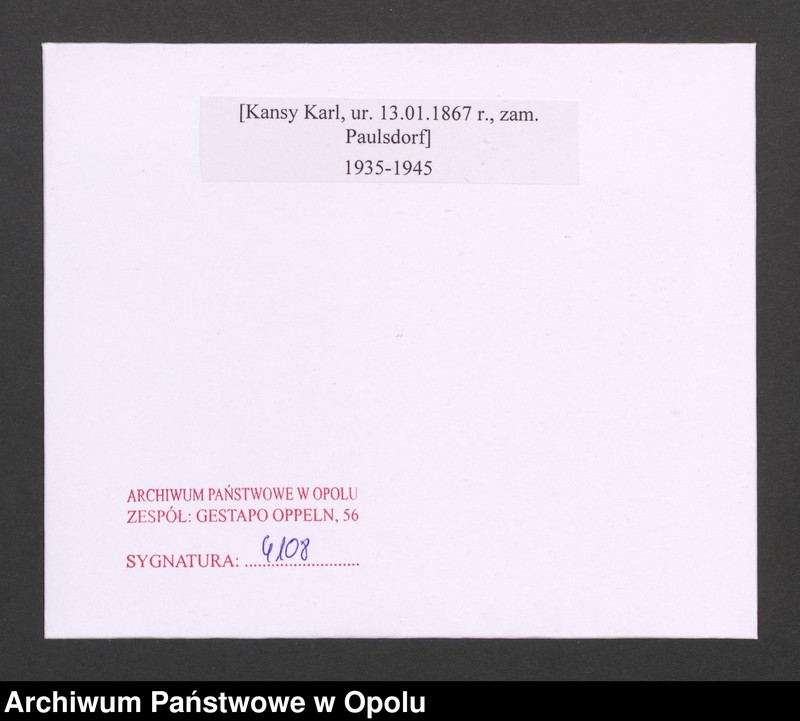 Obraz 2 z jednostki "[Kansy Karl, ur. 13.01.1867 r., zam. Paulsdorf]"