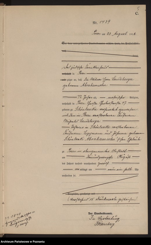 Obraz 7 z jednostki "Księga miejscowa zgonów tom IV [Rejestr główny zgonów]"