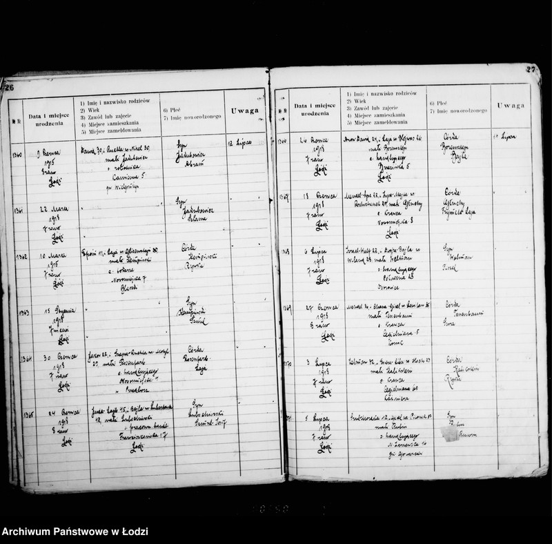 Obraz 18 z jednostki "[Ksiega urodzeń]"