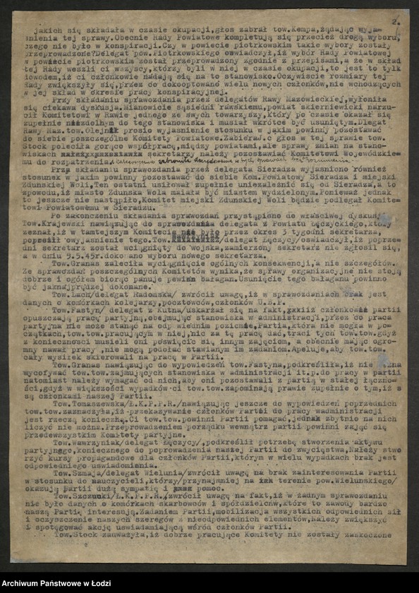 Obraz 7 z jednostki "Protokoły narad instruktorów [personalnych] komitetów powiatowych i miejskich [z załącznikami]"