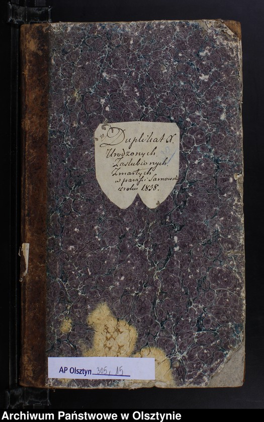 image.from.unit.number "Duplikat Urodzonych Zaslubionych Zmarłych w parafii Sarnowskiey z roku 1838"