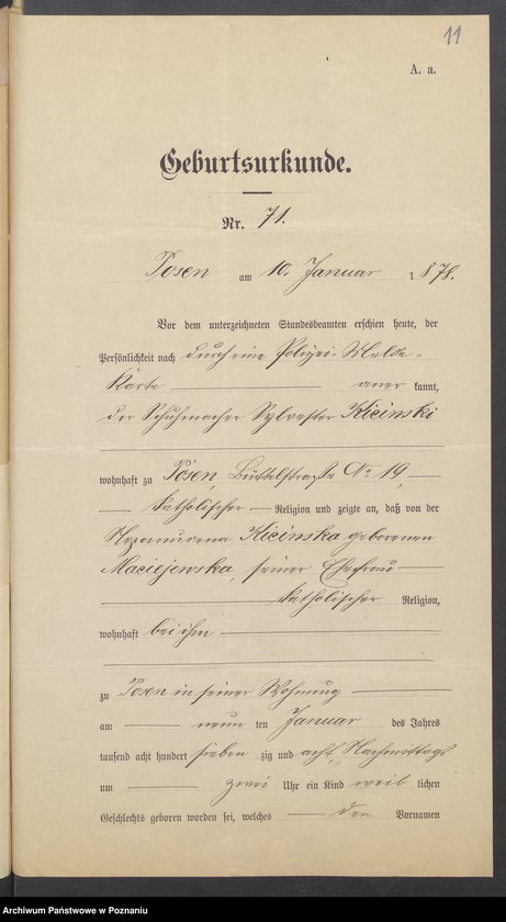 Obraz 16 z jednostki "Die von den Verlobten beigebrachten Urkunden zur Eheschliessung pro 1900"