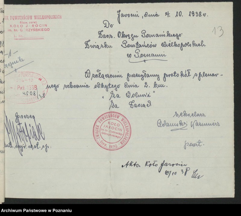 Obraz 18 z jednostki "Akta Koła Jarocin im. Ostroróg Górzyńskiego."