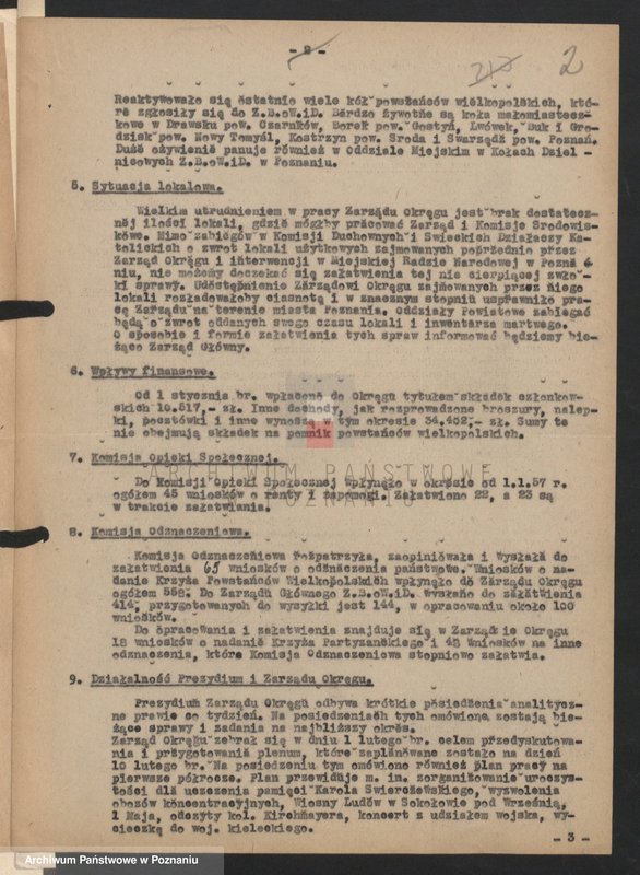 Obraz 8 z jednostki "Informacje o strukturze organizacyjnej i działalności Zarządu Okręgu Związku Bojowników o Wolność i Demokrację w Poznaniu."