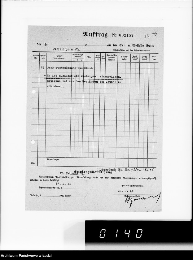 Obraz 17 z jednostki "Lieferscheine"