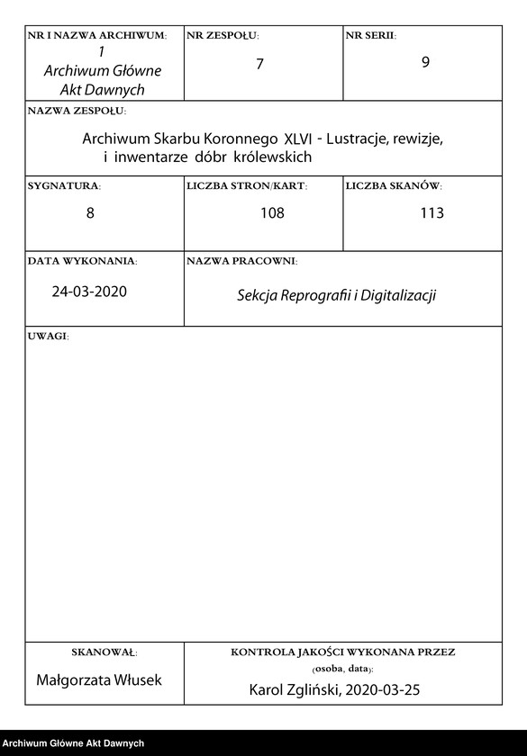 image.from.unit.number ""Lustracya Starostw y Królewszczyzn w Wojewodztwie Bracławskim do Powiatu Winnieckiego należących (...).""