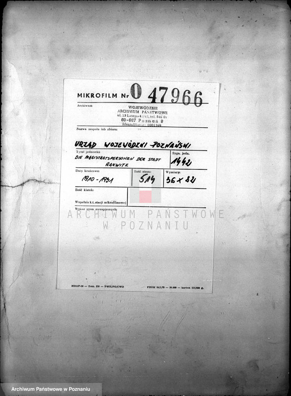 Obraz 2 z jednostki "Die Magistratspersonen der Stadt Rakwitz"