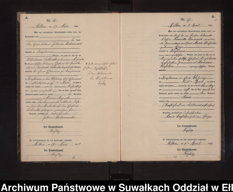 image.from.unit.number "Geburts-Neben-Register des Preussischen Standes-Amtes Stasswinnen Kreis Lötzen"