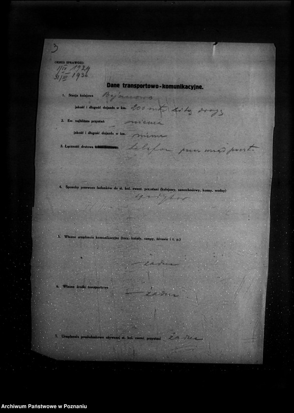 Obraz 7 z jednostki "Kwestionariusz Elektrowni Miejskiej w Bojanowie powiat rawicki"